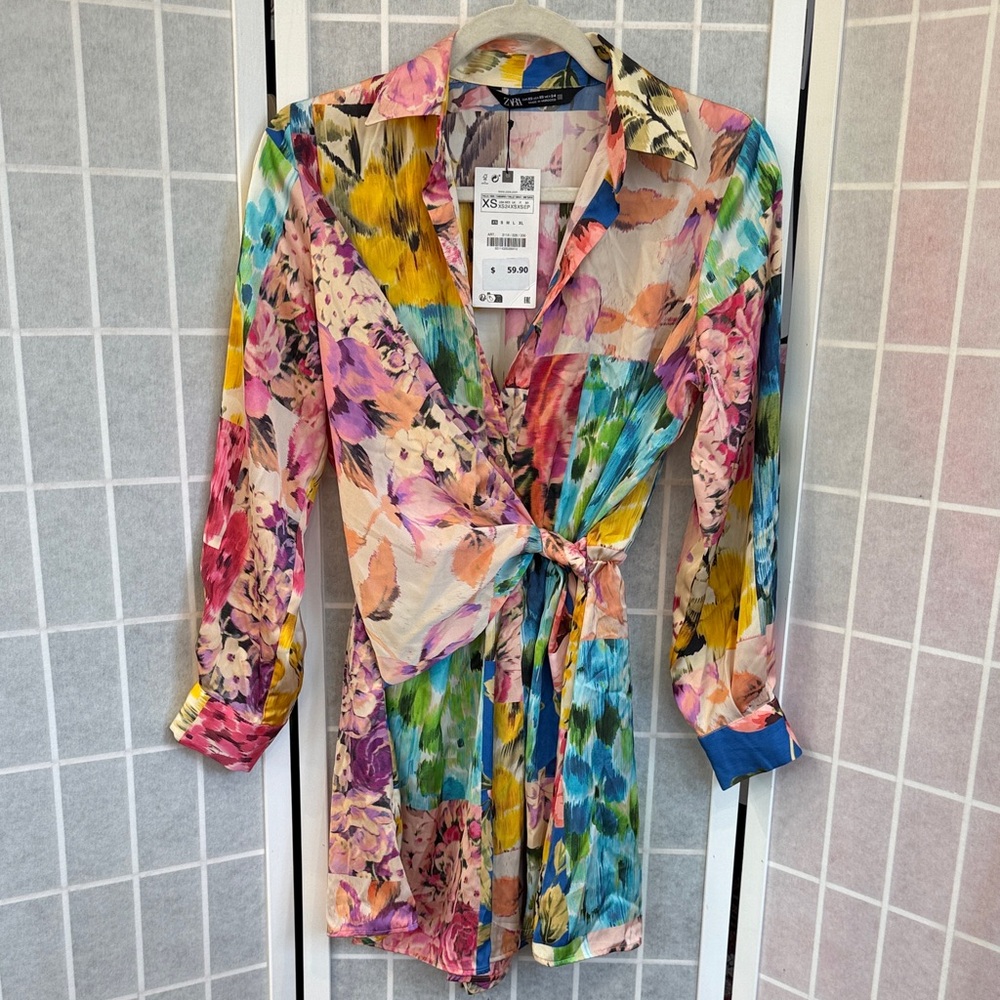 Zara Floral Multicolor Romper NWT Size XS